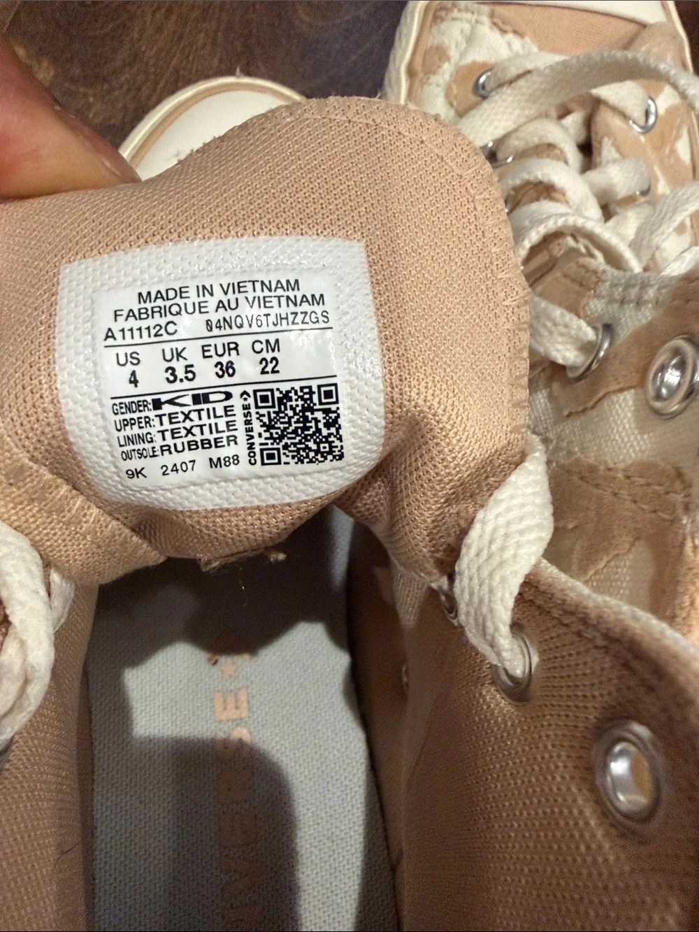 Converse High-Top Sneakers in Beige and Cream Leopard Print